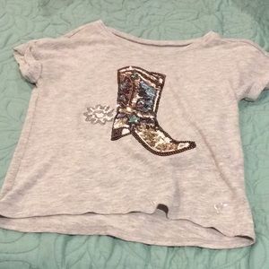 gray sequin shirt